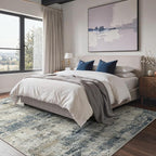 GENIMO Abstract Area Rug 6x9, Washable Large Modern Rug Non Slip, Low Pile Lightweight Soft Carpet for Living Room, Bedroom, Dining Room, Navy Blue
