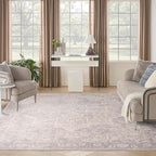 Nourison Home Astra Machine Washable Grey 9' x 12' Area Rug - Easy Clean, Non Shedding, Bed Room, Living Room, Dining Room, Kitchen (9' x 12')