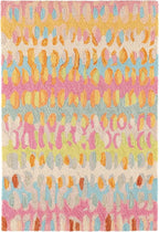 Dash and Albert Paint Chip Wool Area Rug - 2.5' x 8' Runner Confetti Graphic Hand Micro Hooked Accent Rug - Durable, High Traffic Areas Hallway, Bedroom, Stairs