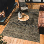 5x7 Machine Washable Area Rug for Living Room, Brown Black Vintage Moroccan Rug Large Non-Slip Low Pile Soft Faux Wool Carpet, Kids and Pets Friendly for Bedroom Dining Room Farmhouse Home Decor Rug