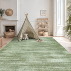 Olive Green Area Rug 8x10 Washable Non Slip Abstract Modern Farmhouse 8x10 Rug for Living Room Bedroom Dark Green Extra Large Carpet for Dining Room Under Table