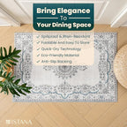 Istana Area Rug 2x4 - White Cream & Blue 2x4 Washable Rug Non Slip - Pet Friendly Living Room Rug - Non Shedding Washable Rugs for Bedroom - Foldable Bathroom Rugs