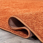 Eyely UES100M-15 Supersoft Haze Solid Low-Pile Indoor Area Rug, Coastal, Bohemian, Minimalist, Classic, Casual for Bedroom,Kitchen,Living Room,Non Shedding,Easy-Washing, Orange, 12 X 15