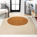 JONATHAN Y Machine Washable Indoor Area Rug 4X6 Cream/Terracotta, Cirkel Minimalist Geometric Dot for Living Room, Bedroom, Kitchen, Office, Easy-Cleaning, Pet-Friendly, Non-Shedding WSH113A-4