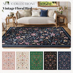 Vintage Medallion Floral Kitchen Runner 2x6, Machine Washable Rug, Soft Low Pile, Non-Slip Carpet for Hallways, Laundry, Bedroom, Bathroom, Entryway | Blue