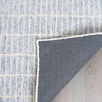 Hand-Tufted 100% Wool Area Rug – Unique Modern Geometric Grid Pattern, Soft Plush Textured Carpet for Living Room, Bedroom, Dining Room & Entryway (Blue, 10' x 14')