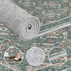 WITSHOCK Washable 3x10 Long Runners Rugs for Hallways,Vintage Neutral Hallway Rugs for Entryway Kitchen Bedroom,Vintage Farmhouse Home Decor(Teal Blue,3x10)