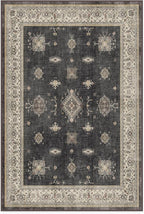 RUGGABLE Washable Vintage Area Rug – Verena Dark Wood 4x6, Stain-Resistant, Non-Slip – Medium Machine Washable Rugs for Living Room, Bedroom, Hallway, Entryway & Office–with Standard Pad