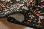 Loloi Rifle Paper Co. Laurel Collection LAU-02 Black 2'-8" x 4' Accent Rug