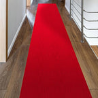Ottomanson 2'7" x 21' Hallway Runner with Scraper Pile Extra Durable Non-Slip Rug Mat for Indoor & Outdoor Use - Ideal for Kitchen, Entryway, Patio & Garage - High-Traffic Carpet, Red