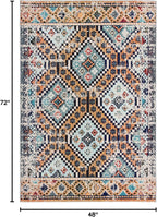 SAFAVIEH Madison Collection Accent Rug - 4' x 6', Orange & Beige, Boho Diamond Distressed Design, Non-Shedding & Easy Care, Ideal for High Traffic Areas in Entryway, Living Room, Bedroom (MAD418P)