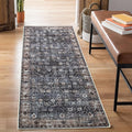 Bloom Rugs Washable Non-Slip 7 ft Runner - Black/Brown Traditional Runner for Entryway, Hallway, Bathroom, and Kitchen - Exact Size: 2.5' x 7'