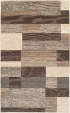 SUPERIOR Indoor Area Rug, Jute Backed, Modern Geometric Patchwork Floor Decor for Bedroom, Office, Living Room, Entryway, Hardwood Floors, Rockwood Collection, 5' x 8', Slate