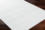 Mark&Day Wool Rugs, 6x9 Precious Solid and Border Cream/Charcoal Area Rug, Cream Grey Carpet for Living Room, Bedroom or Kitchen (6' x 9')