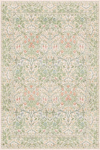 Beige Green 4x6 Washable Area Rug for Living Room, Large Entryway, Nursery, Bedroom, Kitchen, Ultra Soft Non Slip Stain Resistance, Floral Distressed Aethestic Design