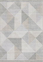 ReaLife Rugs Machine Washable Area Rug - Living Room Bedroom Bathroom Kitchen Entryway Office - Padded Crease Free Stain Resistant Premium - Modern Geometric Contemporary- Miles- Beige - 2'x 3'