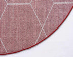 Unique Loom Trellis Frieze Collection Area Rug - Geometric (5' 1" Round Red/Ivory)