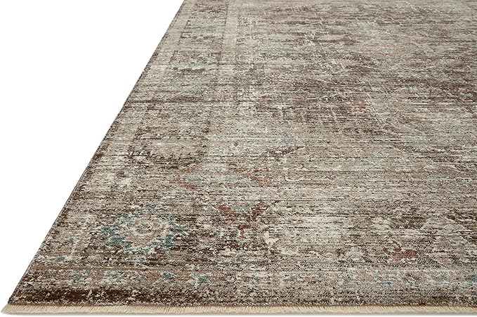 Loloi Magnolia Home by Joanna Gaines Millie Collection MIE-03 Charcoal/Dove 2'-7" x 14', .25" Pile Height, Runner Rug