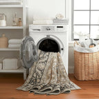 ReaLife Rugs Machine Washable Area Rug - Living Room Bedroom Bathroom Kitchen Entryway Office - Padded Low Pile Stain Resistant Premium - Boho Farmhouse Vintage - BEV - Beige Tan Brown 5' x 7'