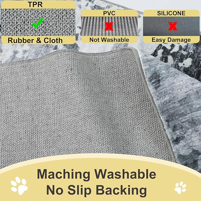 COMSLE Door Mat Soft Absorbent Indoor Front Entryway Rug Machine Washable Entrance Mats for Muddy Paws Non Slip Throw Rugs 36" x 60" Doormat for Inside Foyer Bedroom - Gray