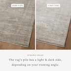 Loloi Magnolia Home by Joanna Gaines Millie Collection MIE-05 Stone/Natural 5'-3" x 7'-6", .25" Pile Height, Area Rug