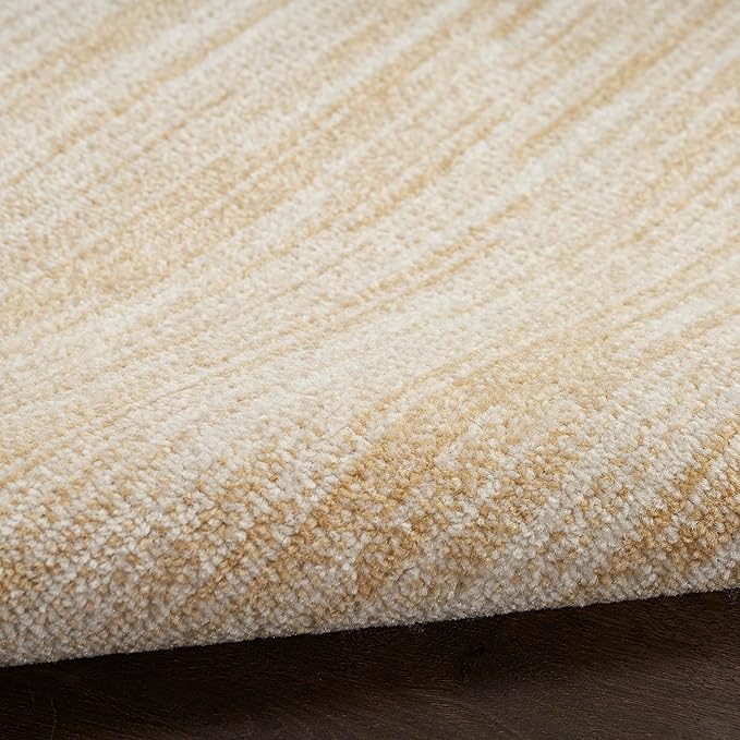 Nourison Home Nourison Essentials Ivory Gold 4' x Round Area Rug - Easy Clean, Non Shedding, Bed Room, Living Room, Dining Room, Kitchen (4' x Round)