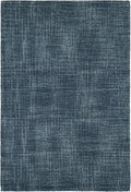 Dash and Albert Crosshatch Denim Hand Micro Hooked Wool Rug, 7.5 X 9.5 Feet, Blue Solid Pattern - Premium Luxury Hotel Quality Soft Breathable Hypoallergenic Machine Washable Easy Care All Season