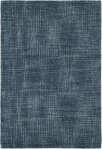 Dash and Albert Crosshatch Denim Hand Micro Hooked Wool Rug, 2 X 3 Feet, Blue Solid Pattern - Premium Luxury Hotel Quality Soft Breathable Hypoallergenic Machine Washable Easy Care All Season