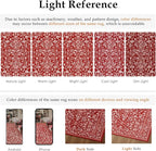Christmas Area Rug 5x7 Red Washable Living Room Carpet Retro Distressed Floral Holiday Decor Rug Non Slip Soft Decorative Xmas Doormat for Bedroom Office Dining Room Bathroom Kitchen