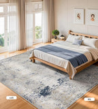 8x10 Area Rugs Machine Washable - Modern Abstract Large Rugs for Living Room Soft Anti-Skid Thin Carpet for Bedroom, Under Dining Table, Nursery, Farmhouse,Home Office (8'x10' Beige Blue)