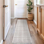 Rugshop Bohemian Stripe Lines Washable Non Slip Runner Rug 2' x 8' Ivory