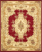 Rugs.com Chateau Collection Rug – 8' x 10' Red Medium Rug Perfect for Living Rooms, Large Dining Rooms, Open Floorplans