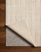 Loloi Chris Loves Julia Calvin Collection CLV-02 Ivory/Oatmeal 2'-3" x 3'-10" Accent Rug Checkered Neutral Soft Living Room Bedroom Carpet