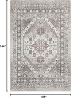 zesthome 9x12 Area Rugs,Stain Resistant Washable Rug,Ultra-Thin Rugs for Living Room,Bedroom,Non-Slip Backing Home Decor Large Area Rug (Brown/Beige,9'x12')