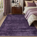 Kokia Abstract Area Rugs Washable Indoor 6x9 Rug Boho Distressed Retro Low Pile Non-Slip Non-Shedding Carpet Bedroom Living Room Dining Room, Purple Rug, Oslo Dusty