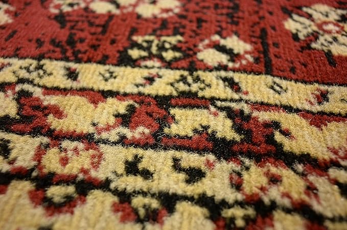 Unique Loom Taftan Collection Border Geometric Tribal Inspired Design Area Rug (2' 11 x 16' 5 Runner, Red/ Gold)