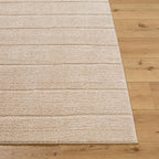 Livabliss x Our PNW Home Cascade Minimalist Striped Area Rug, 5'3" x 7', Taupe