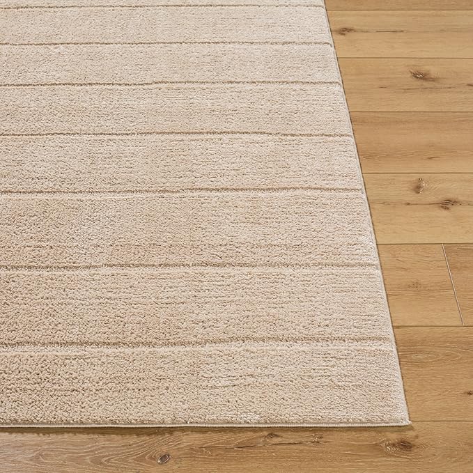 Livabliss x Our PNW Home Cascade Minimalist Striped Area Rug, 12' x 15', Taupe