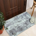 GLN Rugs Contemporary Collection - Machine Washable Area Rug, Contemporary Washable, Non Slip, Low Pile Chenille Rug, Living Room, Bedroom, Kitchen Rug (2' x 3' Grey/Green)