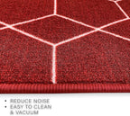 Custom Made Runner Rug for Kitchen Foyer Hallway Entry Choose Your Length Size 26 Inch Wide Geometric Lattice Design Red Color (2 feet x 26 inch)