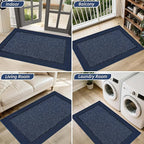 BEQHAUSE Indoor Door Mat 24" x 36", Dirt Trapper Door Mats Non-Slip Entryway Rugs Washable, Resist Dirt Absorbent Welcome Mat, Low Profile Floor Mats for Front Back Door and Entryway, Blue