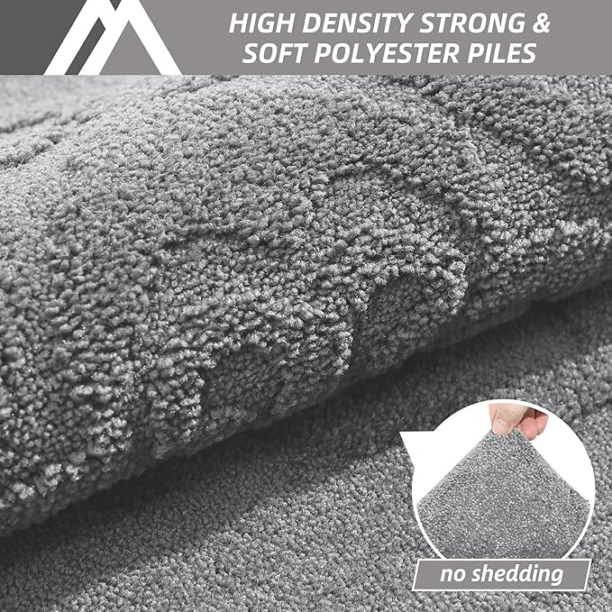 COSY HOMEER Door Mat 36”x60”,Absorbent Dirt Trapper Entryway Rugs,Non-Slip Welcome Mat,Washable Entry Rugs,Low Pile Doormat for Front Back Door,Wet Shoes & Paws,Grey