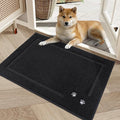 BEQHAUSE Dog Door Mat for Muddy Paws 20"x32" Dirt Trapper Absorbent Doormat Non Slip Entryway Rugs Washable Stain Resistant Welcome Floor Mat Soft Low-Profile for Front Back Door, Black