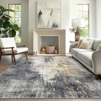 GENIMO Washable Area Rugs for Living Room, 10x14 Modern Non Slip Rugs, Low Pile Lightweight Soft Print Rug for Bedroom, Dining Room, Home Office, Washed Livid