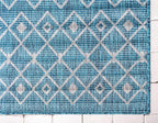 Unique Loom Outdoor Trellis Collection Area Rug - Tribal Trellis (4' 1" x 6' 1" Rectangle, Teal/ Ivory)
