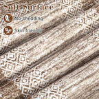 GarveeHome 9x12 Large Modern Brown Area Rug Distressed Bordered Rug Soft Non Shedding Floor Carpet, Geometric Rug, Washable Non Slip Rug, Low Pile Indoor Area Rug for Living Room, Bedroom