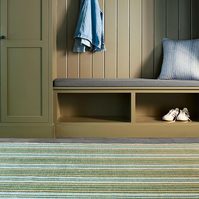 Dash and Albert Caravan Machine Washable Area Rug - 2.5' x 8' Runner Multicolor Stripe Washable Accent Rug Durable, High Traffic Area Hallway, Bedroom, Stairs
