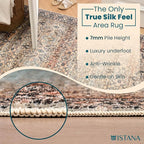 Istana 4x6 Rug - Olive & Charcoal Area Rugs 4x6 - Kid & Pet Friendly Machine Washable Rugs - 4 x 6 Area Rug Non Slip & Non Shedding Area Rug - Foldable Rug for Room for Bedroom