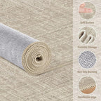 Area Rugs 9x12 Living Room: Washable Large Vintage Rug Neutral Non-Slip Soft Stain Resistant Indoor Carpet for Bedroom Nursery Dining Room Under Table Bed Home House Office Playroom - Brown