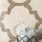 Rugs.com Lattice Collection Rug – 7' x 10' Beige Medium Rug Perfect for Bedrooms, Dining Rooms, Living Rooms